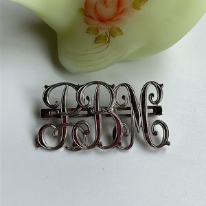 Silver Tone Monocraft PBM Monogram Brooch Pin